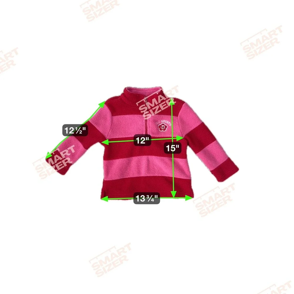 The Children's Place Pink Red Striped‎ Fleece Pullover 24 Months